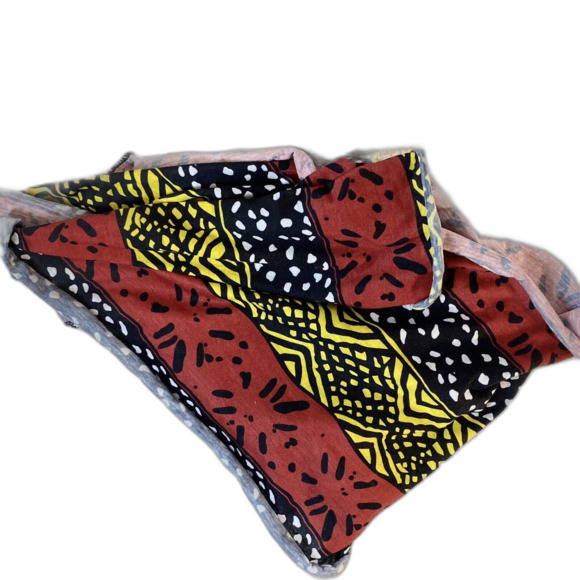 Multicolor Scarf Boho Aztec Inspired Bright Fun Colors Rectangle Casual Travel - Picture 1 of 2